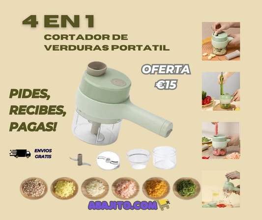 Cortador de Verduras Eléctrico 4 en 1